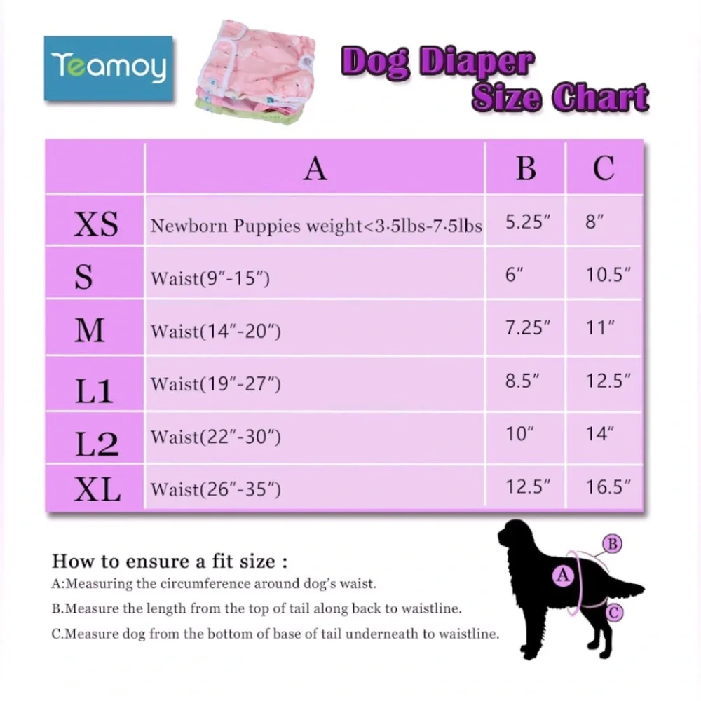 Extra Small Doggie Diapers (2pack)